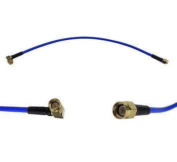Пігтейл перехідник SMA male - SMA male кутовий латунь кабель коаксіальний RG405 30 см 50 Ом високочастотний обтиск KB 0050 IG фото