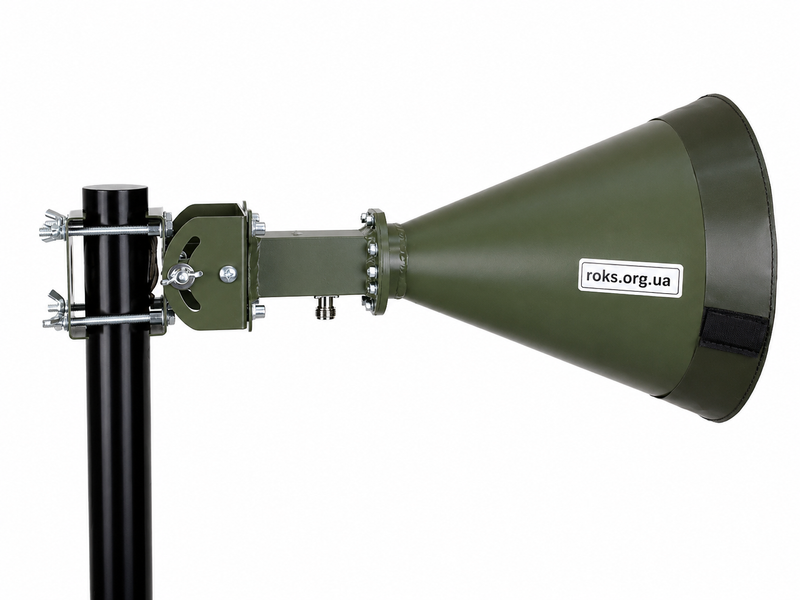 Антенна horn рупорная коническая 4.7-6.0 ГГц, двойная линейная поляризация горизонтальная + вертикальная, 23.1 dBi, 2x N-female, 50 Ом, ААБШ.567.800.283-СК01В AN 0137 IL фото