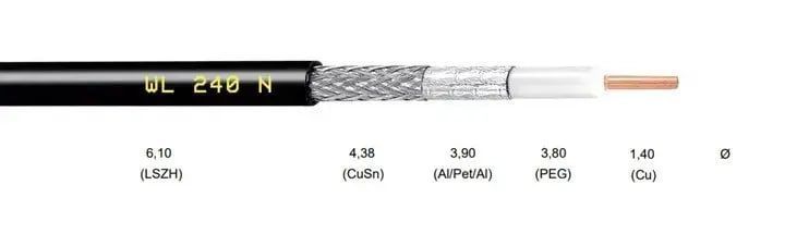 Кабель для антен CAVEL WL240ZHN 50 Ом низьковтратний