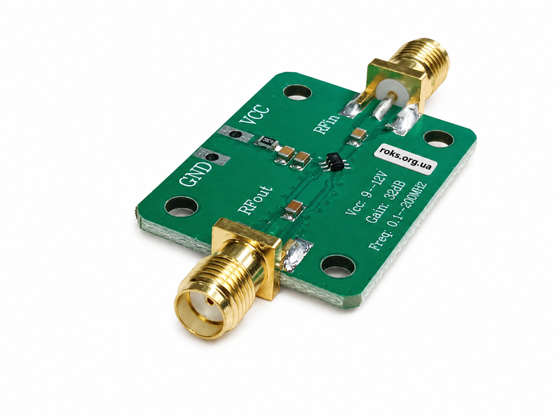 Підсилювач LNA для SDR приймачів 30 дБ живлення 6-12 В