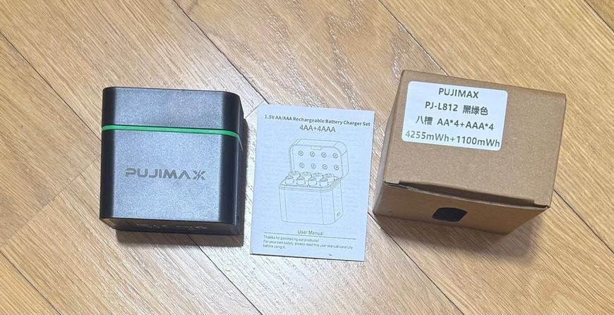 Батарейки PUJIMAX литий-ионные AA 4255 mWh 4шт + AAA 1.5V 1100 mWh 4шт + зарядный кейс на 8 слотов E 0014 IG фото