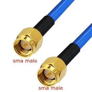 Пигтейл SMA male - SMA male, прямой, латунь, кабель коаксиальный RG405, 10-200см, 50Ом, высокочастотный, обжим 15 см KB 0041 IG фото